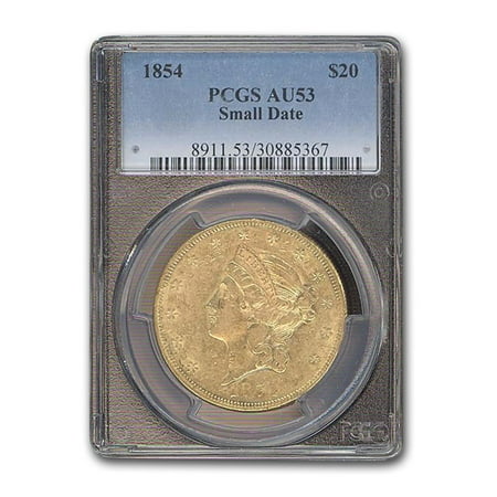 1854 $20 Liberty Gold Double Eagle AU-53 PCGS (Small Date)