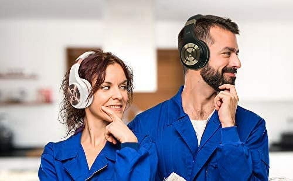 JJEAN-Bluetooth Headphones, Wireless Headphones Over Ear, Wireless Headset with Microphone, Black with Gold Accents, Comfortable Design HP5500G