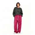 thumbnail image 6 of KLHDSF Women's Leopard Print High Waist Wide Leg Pants Drawstring Loose Casual Lounge Trousers Daily Streetwear for Women Spring Fall Hot Pink M, 6 of 6