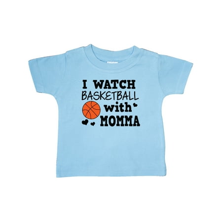 

Inktastic I Watch Basketball with Momma Gift Baby Boy T-Shirt
