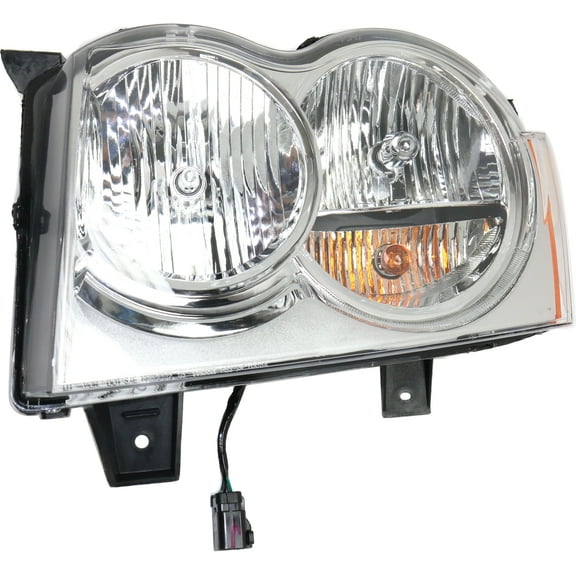 Headlight Compatible With 2005-2007 Jeep Grand Cherokee Left Driver Halogen With bulb(s)