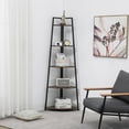 thumbnail image 6 of 5 Tier Tall Corner Shelf Stand Large Capacity Corner Bookshelf For Living Room Kitchen Small Space (18.10 x 18.10 x 70in), 6 of 9