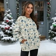 thumbnail image 3 of HELLHERO Floral Print Women Pullover Top, Long Sleeve Crewneck Sweatshirt Casual Oversized Sweatshirt Fall Fashion 2025 Size XL, 3 of 7