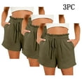 thumbnail image 2 of WCMZJ 3Pack Womens Casual Shorts High Waisted 2025 Fashion Beach Cruise Shorts Cute Comfy Summer Shorts with 2 Pockets, 2 of 4