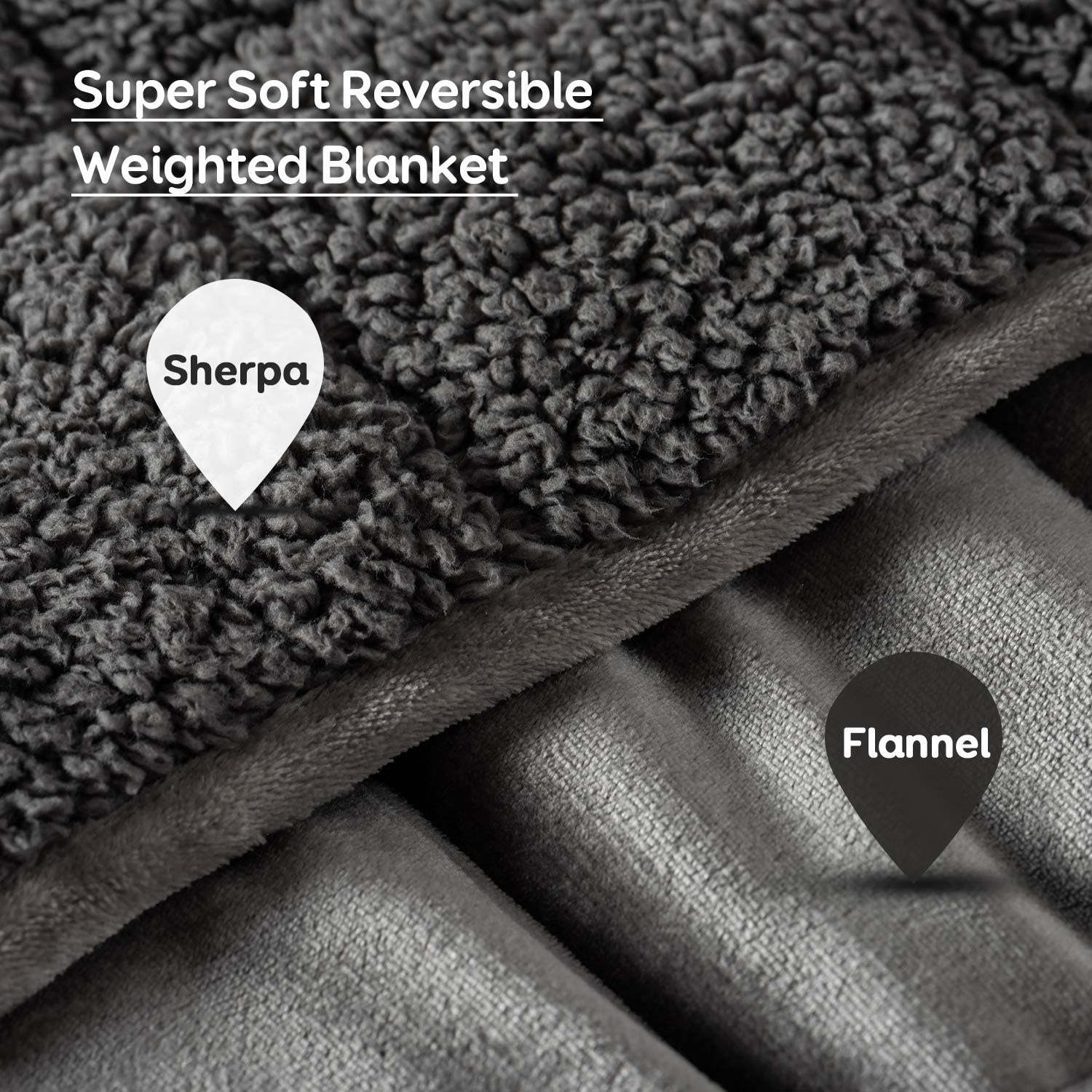 Sivio 15lbs Weighted Blanket For Adult Twin Size Fuzzy Heavy Throw Blanket With Plush Flannel 