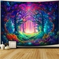 thumbnail image 5 of Simpkeely Blacklight Fantasy Forest Tapestry, UV Reactive Nature Magical Tree Glow Wall Hanging Tapestries for Bedroom, Living Room - 51.2" x 59.1", 5 of 7