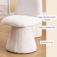thumbnail image 3 of Guyou Mid Century Swivel Chairs - Set of 4, High Back Chenille Dining Chairs 24" Wide, Armless Upholstered Chairs for Living Room & Dining Room, White, 3 of 7