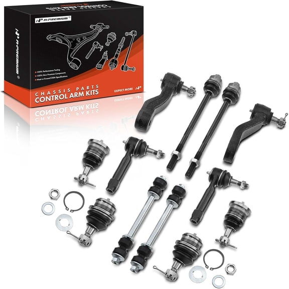 A-Premium 12Pcs Front Suspension Kit, Sway Bar Link Upper Lower Ball Joint Inner Outer Tie Rod End, Compatible with Chevrolet & GMC & Cadillac - Silverado 1500 Tahoe Sierra 1500 Yukon Escalade
