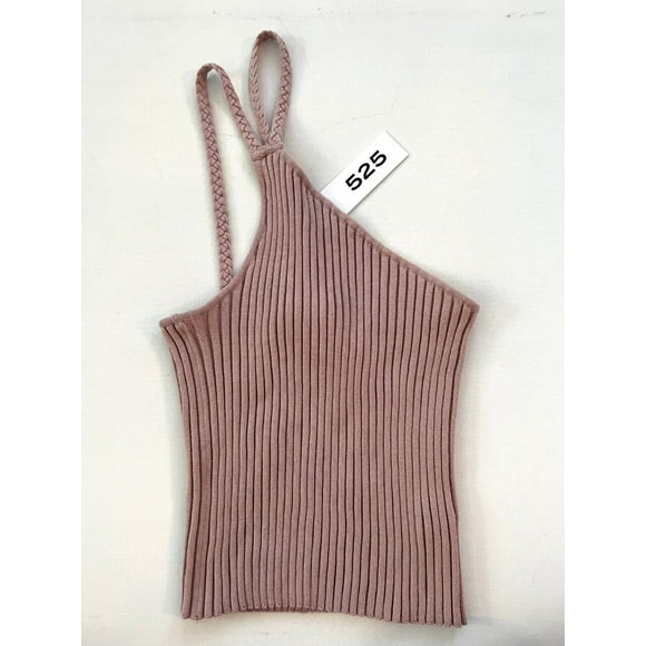 525 America Braided One Shoulder Rib Tank Beige ( S )
