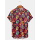 thumbnail image 3 of Camisas para hombre con estampado floral de calavera vintage, divertidas camisas con estampado de calavera en 3D, blusa hawaiana de manga corta, camisa con solapa estampada para hombre, 3 of 5