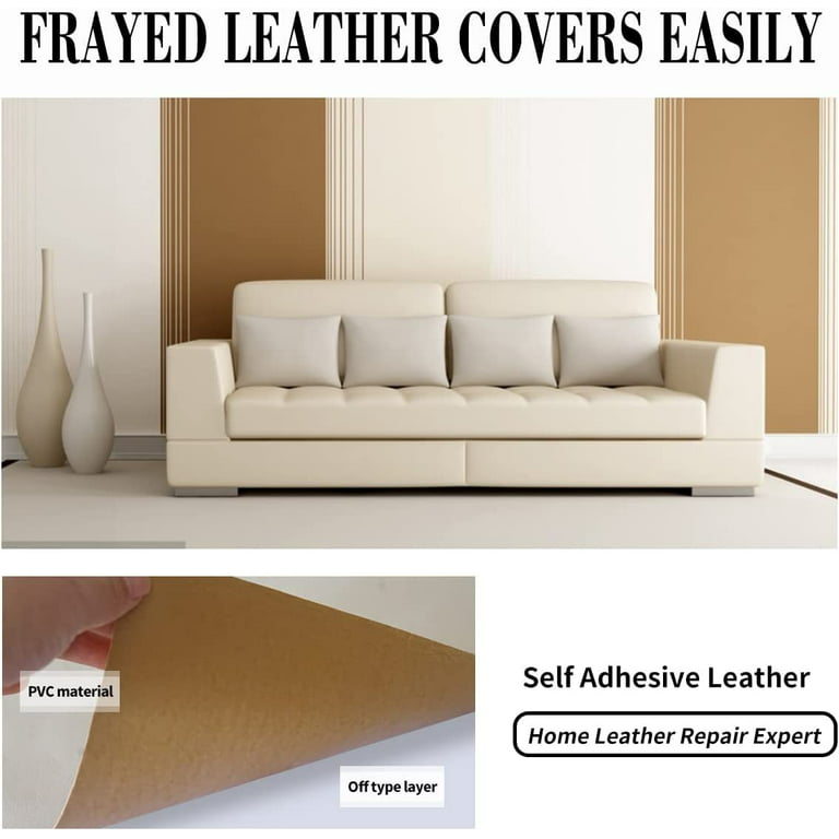 Leather Repair Patch 17X79 Inch Large Self-Adhesive Leather Repair Tape,  Reupholster Leather Patches for Furniture Couch Chairs Car Seat 