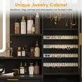thumbnail image 4 of VEANERWOOD 55" Large Makeup Vanity Desk with 5 Drawers & Jewellery Cabinet, Vanity Table with Lots Shelves & LED Lighted Mirror for Bedroom, 4 of 8