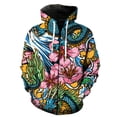 thumbnail image 3 of Sudadera con capucha y cremallera con diseño de dragón samurái y guerrero fantasma para hombre, estilo Harajuku, con estampado 3D de carpa, informal, de manga larga, para primavera, 3 of 5