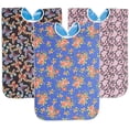 thumbnail image 3 of Adult Bibs for Elderly Washable Reusable, Gaqring Extra Long Snap Closure Clothing Protector, Machine Washable PVC Back Adult Bib with Pocket for Mealtime Spills, 3 of 3