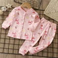 thumbnail image 2 of Girls Kids Thermal Set Waffle Girls Thermal Underwear Long Johns for Kids Base Layer Thermal Underwear for Kids Winter Pink 2 Years, 2 of 3