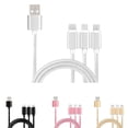 thumbnail image 3 of Methold Cable de carga USB 3 en 1, Cable de datos tipo C tejido de nailon, Cable de carga para Cargadores de dispositivos electrónicos específicos rosa dorada, 3 of 6