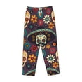 thumbnail image 4 of Goofa Skulls and Flowers Printed Soft Pajama Pants for Women, Wide Leg Comfy Casual Lounge Yoga Pants-Large, 4 of 9