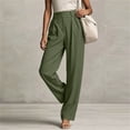 thumbnail image 5 of CHGBMOK Women's Wide Leg Pants High Waisted Button Business Casual Trousers Pleated Slacks Pants with Pockets, 5 of 9