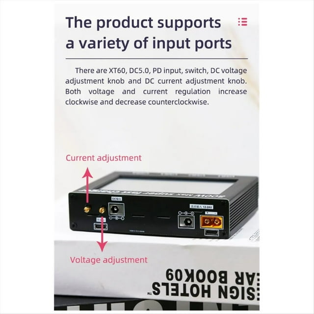 Pantalla de 800W y 4,3 Pulgadas Salida Ajustable de Cinco Vías Buck-Boost PD Puertos de Entrada para Teléfono Móvil Cargador de Escritorio de Alta Potencia
