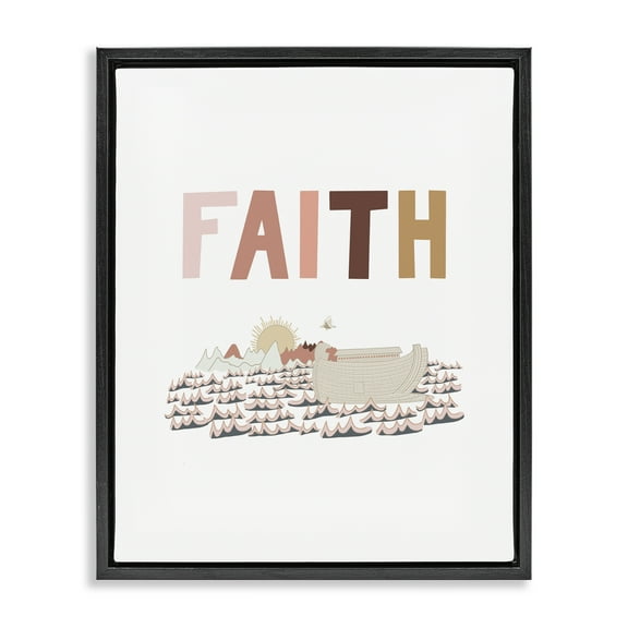 Stupell Industries Noah's Ark Faith Religious Painting Black Floater Framed Art Print Wall Art, 17 x 21