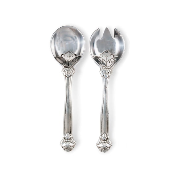 Arthur Court Ensemble de Service en Aluminium et Métal Fleur-De-Lis Fourchette Lourde 11 Pouces de Long