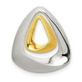 thumbnail image 2 of Sterling Silver Gold-plated Satin & Polished Triangle Slide Pendant, 2 of 4