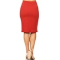 thumbnail image 3 of Women's Plus Size Solid Casual Sexy Knee Length High Waist Pencil Skirt, 3 of 4