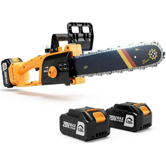 12" Electric Chainsaw Cordless, 20V Battery Powered Cordless Chain Saw, Chainsaw with 4.0Ah Lithium ion Battery and Charger