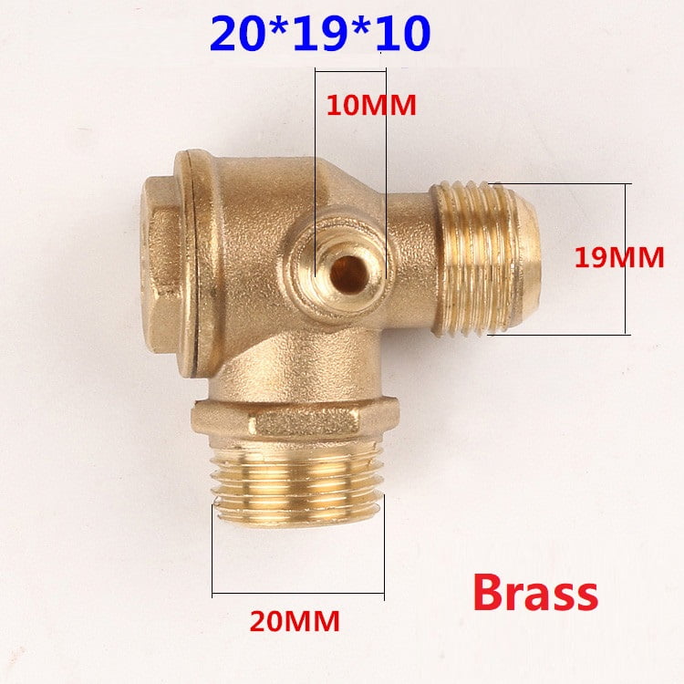Air Compressor 3Port Brass Male Threaded Check Valve Connector Tool
