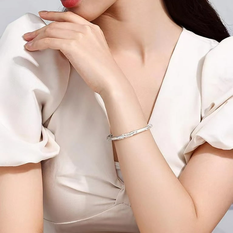 NIUREDLTD Push Pull Blossoming Bangle Bracelet 2.36 in