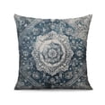 thumbnail image 3 of Boho Blue Carpet Pattern Linen Ethnic Design Throw Pillow Covers 18 X 18 Inch, Set Of 4, Linen Study Sofa Cushion Cover Indoor Living Room Home Decor, 3 of 6
