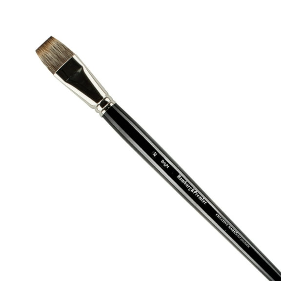 Creative Mark Hamburg Premiere Professional Oil Painting Brushes - Bright #22 Oil Paint Brush - Handmade in Germany, Natural & Synthetic Hair Blend, Long Triple-Lacquered Birch Handle
