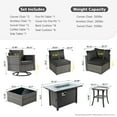 thumbnail image 3 of Ovios 9 Pieces Patio Fire Pit Set Outdoor Wicker Sectional Sofa Conversation Set with Swivel Rocking Chairs,Black, 3 of 8