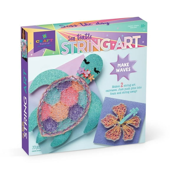 Craft-tastic  String Art Sea Turtle for 2 Fun Craft Projects  Sea Turtle and Hibiscus Flower  Ages 10 