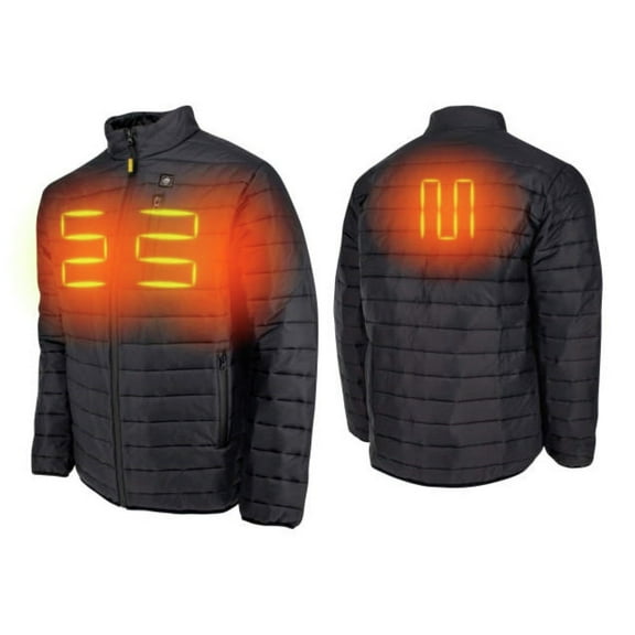 20V MAX Lithium-Ion Men's Lightweight Puffer Heated Jacket Kit - Large, Black
