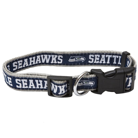 Pets First NFL Seattle Seahawks Dog Collar - Heavy-Duty, Durable & Adjustable Football Collar for Dogs/ CATS - Medium