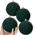 thumbnail image 1 of HWRETIE Red and Gold Christmas Balls,4 Pcs Velvet Christmas Balls Flocked Christmas Tree Ornaments Plastic Balls Xmas Decorative Hanging Ornaments Christmas Tree Decoration 2.4 Inch, 1 of 6