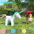 thumbnail image 4 of Swimline Humongous 6' Inflatable Unicorn Kid's Outdoor Yard Water Sprinkler, White/Rainbow, 4 of 8