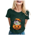 thumbnail image 6 of Ahadesign Womens Halloween Costumes 2026 Halloween Shirt Women Letter Print Graphic Plus Size Fall Tees Tops (Dark Green,M), 6 of 8