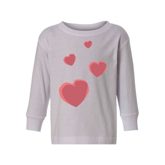 Valentine Toddler Long Sleeve Shirt Red Hearts Kids T-shirt Valentine's Day