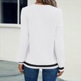 thumbnail image 5 of Womens Color Block Long Sleeve Shirt Fall Tops Fashion Outfits Dressy Casual V Neck Tunic Cute Clothes Sweater Trendy White L, 5 of 5