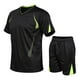 thumbnail image 1 of WILLBEST Pantalones Cortos para Hombre, Conjunto Informal de Dos Piezas para Correr, de Verano, para Deportes Al Aire Libre, de Secado Rápido y Manga Corta, 1 of 2