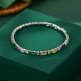 thumbnail image 3 of 925 Silver Rainbow Sapphire Baguette with Round Tennis Bracelet, Stackable Multi Gemstone Bracelet, 14k Gold Bracelet Jewelry,Stackable Tennis Bracelet, 3 of 3