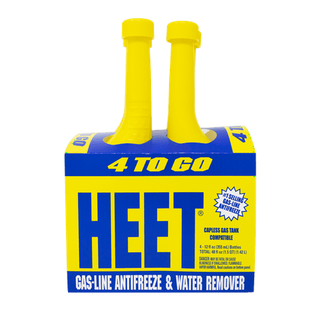 HEET Gas-Line Antifreeze & Water Remover, 12 oz, Four-Pack for Four-Cycle Engines