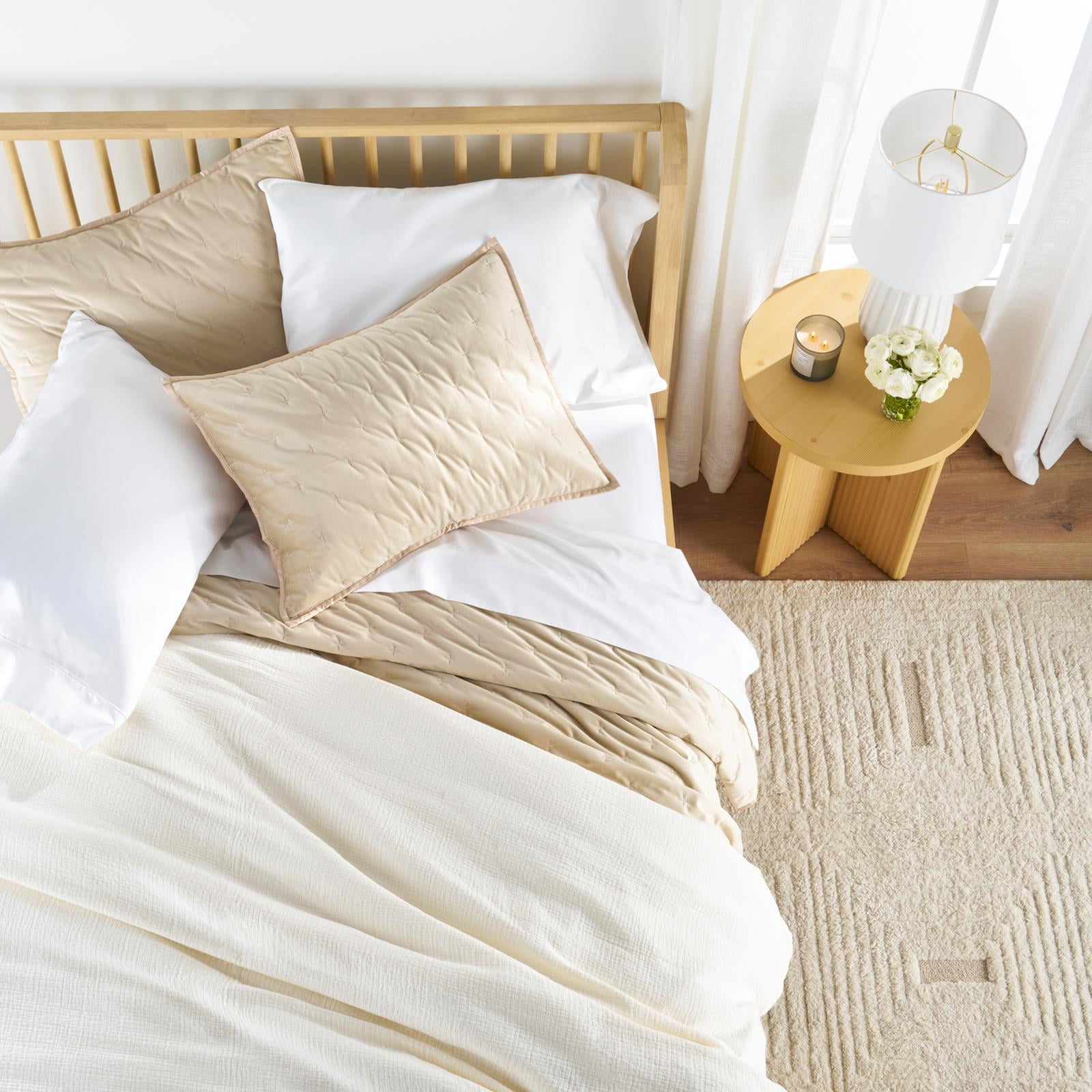 Better Homes & Gardens King Comforter Set, All-Season, 3-Piece, Cream Gauze