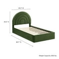 thumbnail image 3 of Platform Bed Frame, Twin, Green, Velvet, Hotel Bedroom, Modern Contemporary, HB38099, 3 of 9