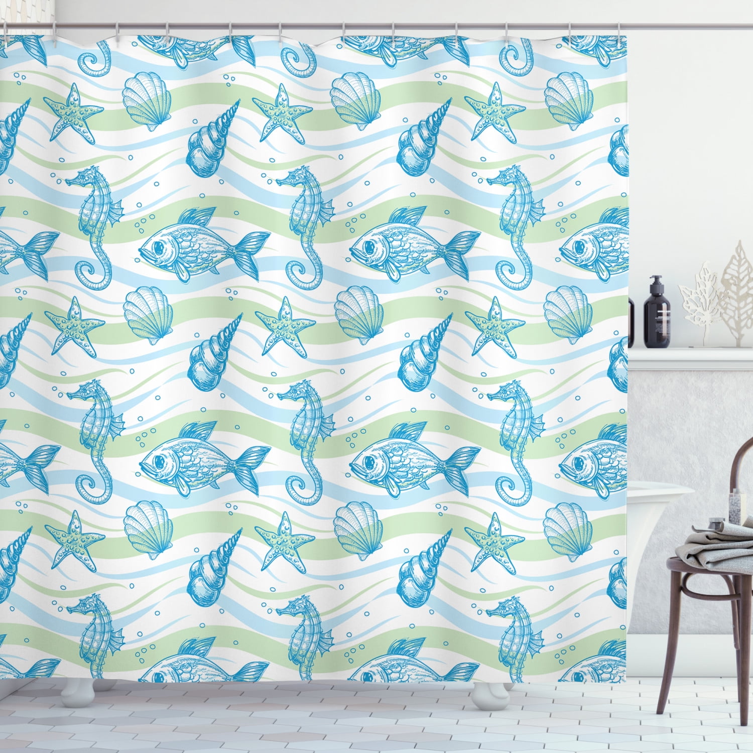 Cloth Fabric Bathroom Decor Set with Hooks Sealife Ocean Creatures Seahorses Shells Fish Stars Floral Details Artwork 70 Long Black and White Ambesonne Sketchy Shower Curtain Cloth Fabric Bathroom Decor Set with Hooks Sealife Ocean Creatures Seahorses Shells Fish Stars Floral Details Artwork 70 Long Black and White Ambesonne Sketchy Shower Curtain