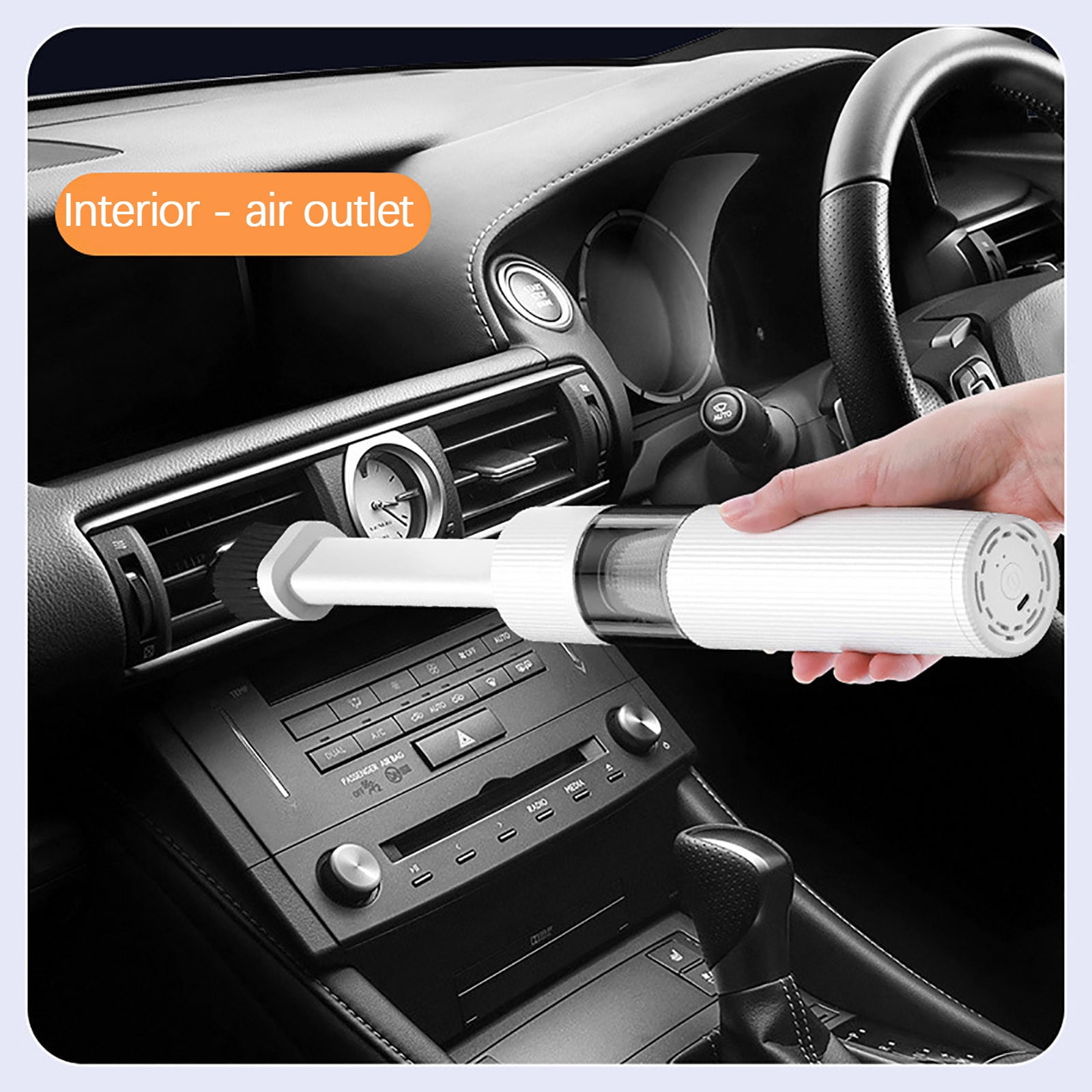 FHBVT 4000PA Car Vacuum Cleaner Portable High Power 50W Type-C Rechargeable 1200mAh Battery Wet Dry Handheld Auto Vacuum for Car Interior Home Office Keyboard Pet Hair Dust Cleaning Kit