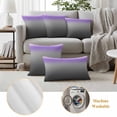 thumbnail image 6 of Outdoor Pillow Covers Geometric Stripe on Gray Purple Waterproof Pillow Cases 20x20 Set of 2, Abstract Art Modern Ombre Throw Pillow Cover Pillowcase for Patio Balcony Couch Garden, 6 of 9