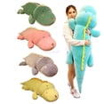 thumbnail image 2 of Peluche de cocodrilo de dinosaurio de tamaño gigante, muñeco de Animal esponjoso, almohada para dormir para novia, regalo de cumpleaños, 80-150cm, 2 of 5